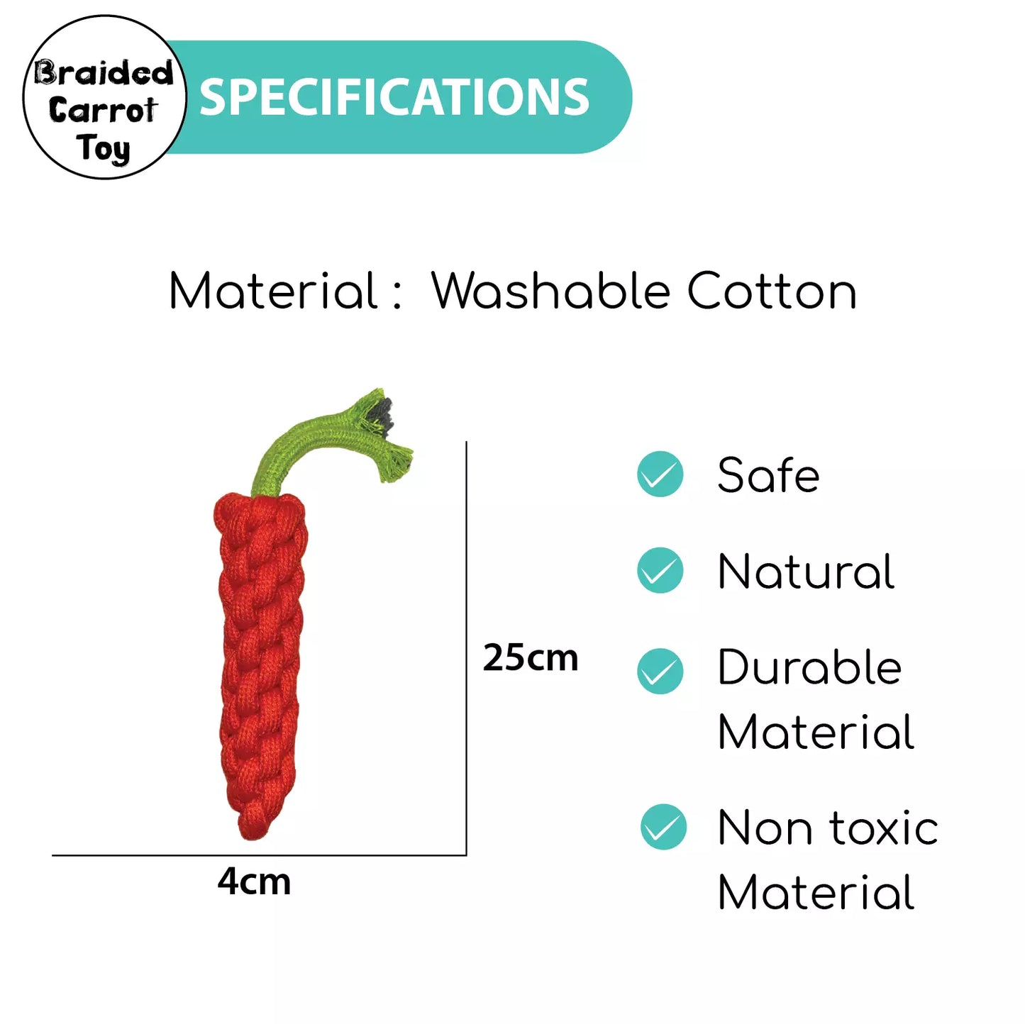 Braided Carrot Toy - Worth Rs.160