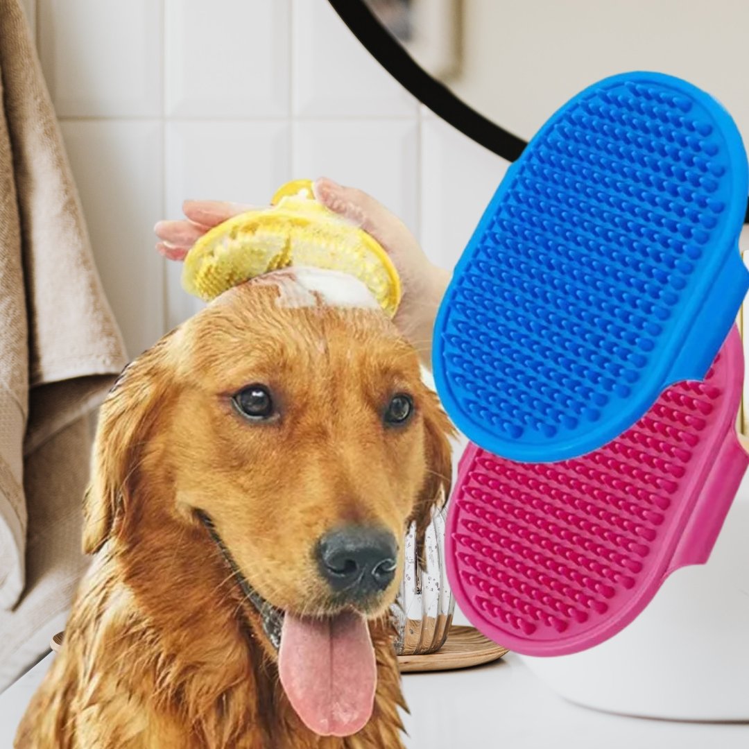 Dog Bathing Palm Brush 1Piece Papa Pawsome