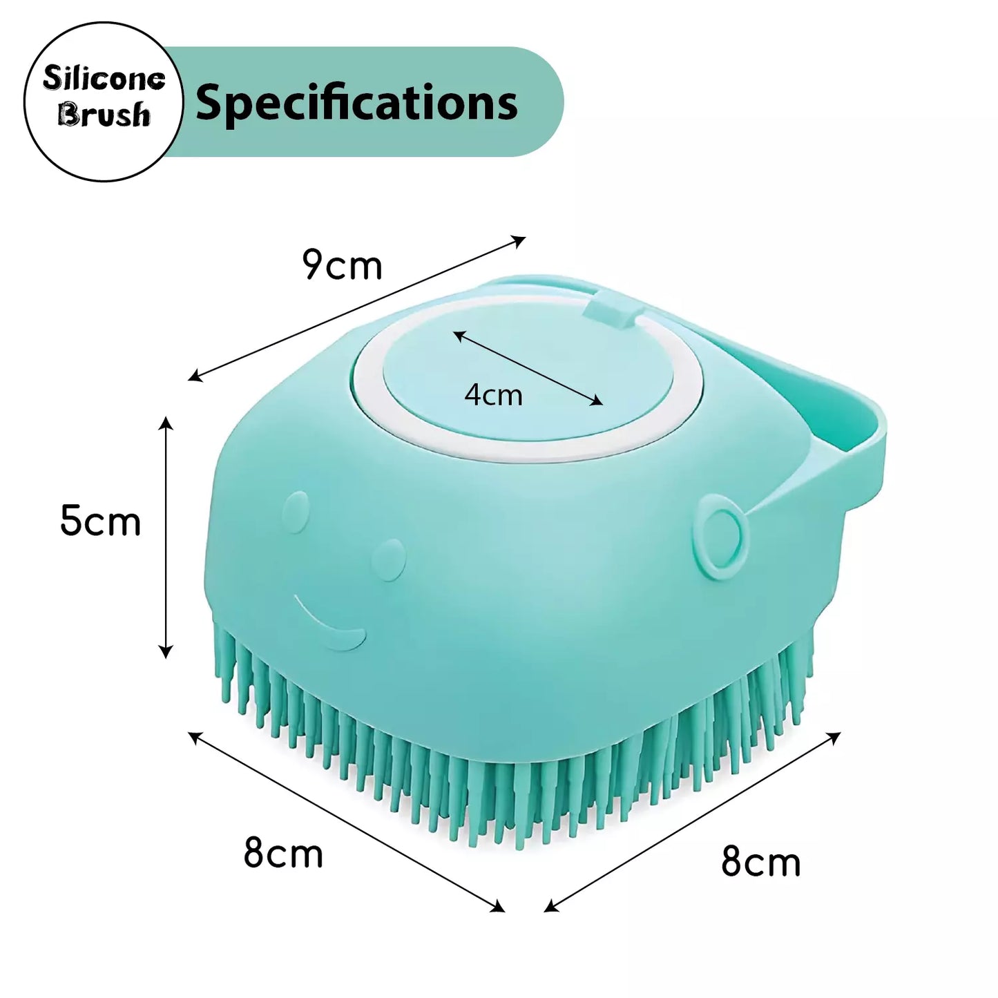 Silicone Shampoo Dispenser Bath Brush for Dogs & Cats