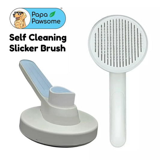 Self Cleaning Slicker Brush for Dogs & Cats - Oval