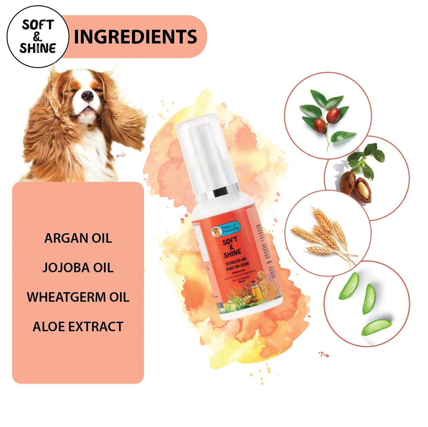 Ingredients: Argan Oil, Jojoba Oil, Aloe Vera Extract, and Wheatgerm Oil. Emogreen (C 15-19 Alkane, Plant Derived Alternative to Silicones)